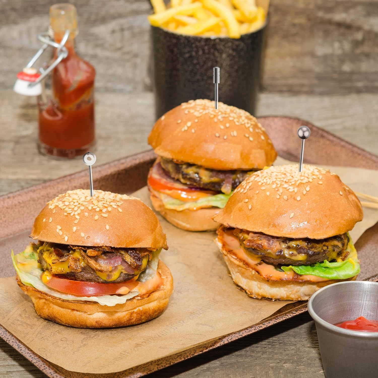 Oggi Set of 12 Cocktail Picks – 4" – Stainless Steel