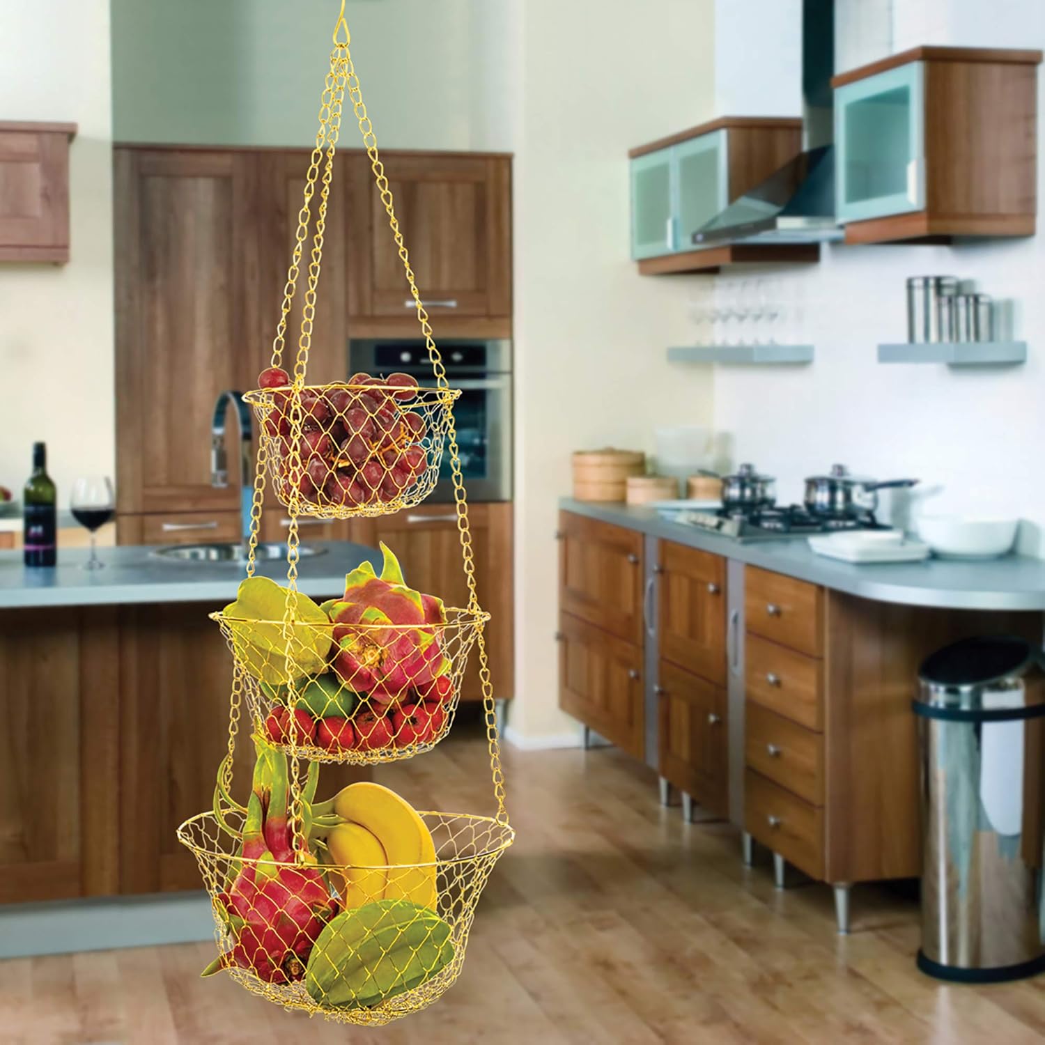Fox Run Gold Wire Hanging Fruit Basket