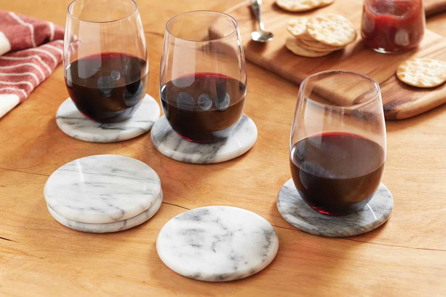 Fox Run White Marble Coaster Set of 6