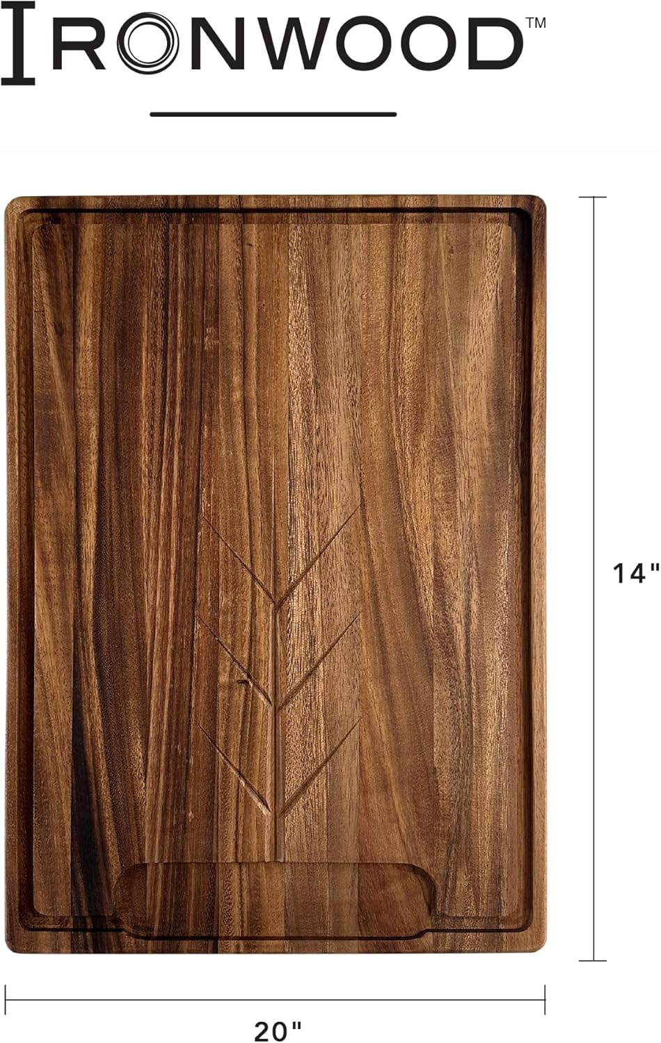 Ironwood Osterbotten Rectangular Acacia Wood Carving Board with Juice Groove