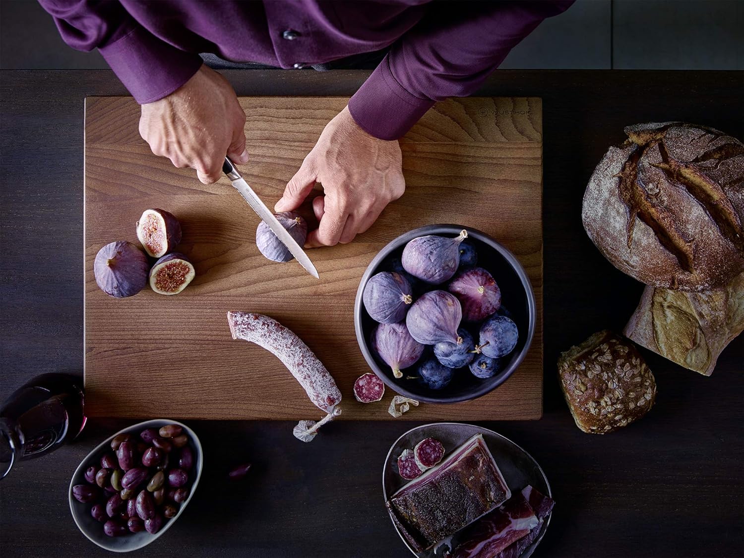 Wüsthof Classic Ikon Knife Block Set with Magnetic Thermowood Block – 7-pcs. by Kitchen Niche