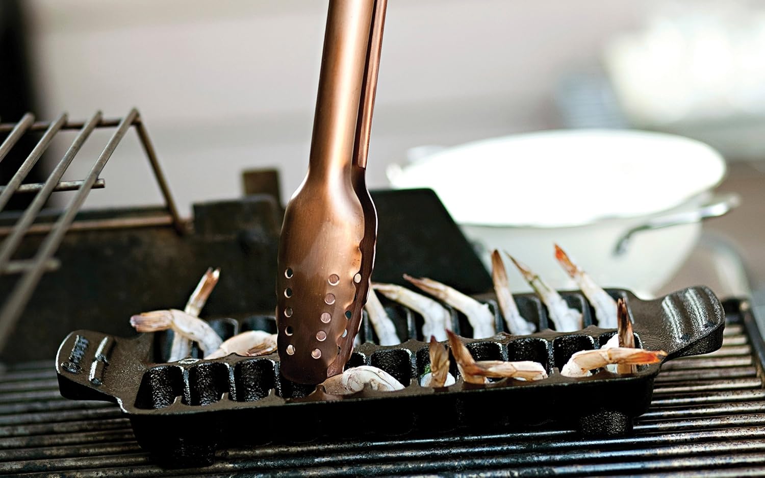 Outset BBQ Shrimp Grill Pan – Cast Iron