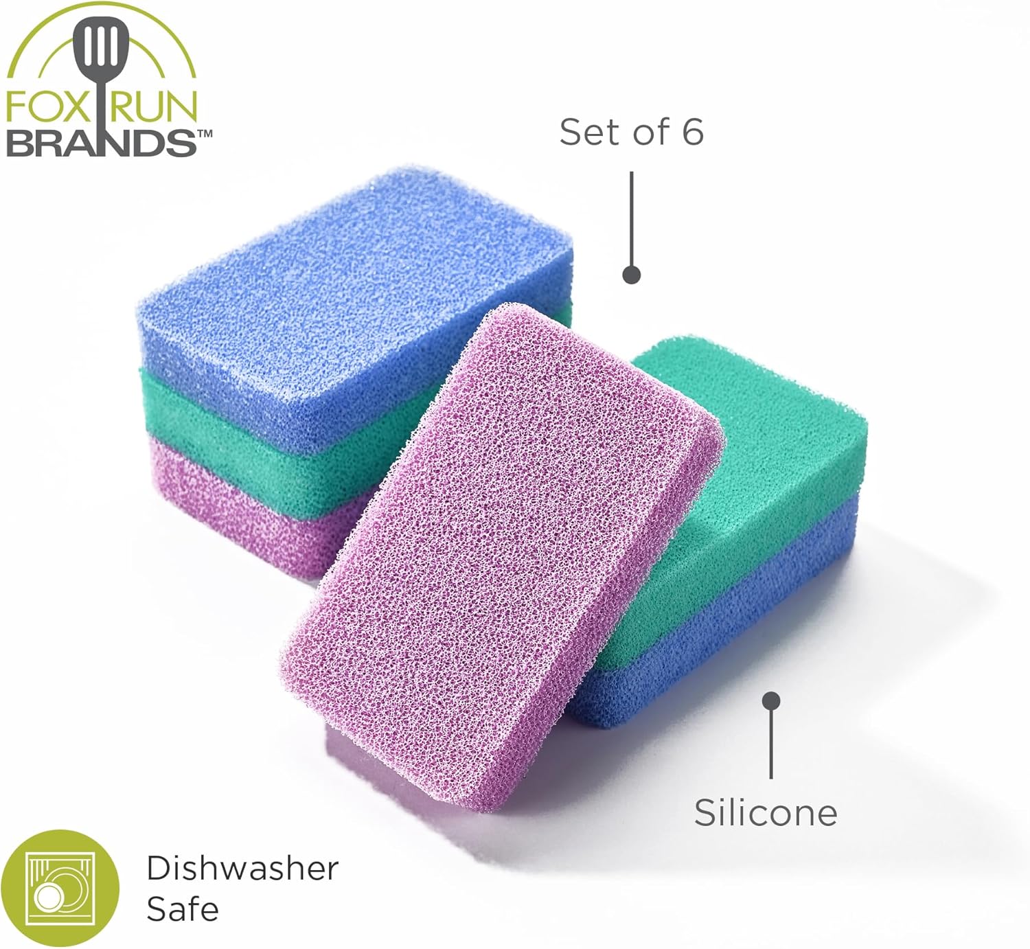 Fox Run Silicone Scrubbing Sponge Set