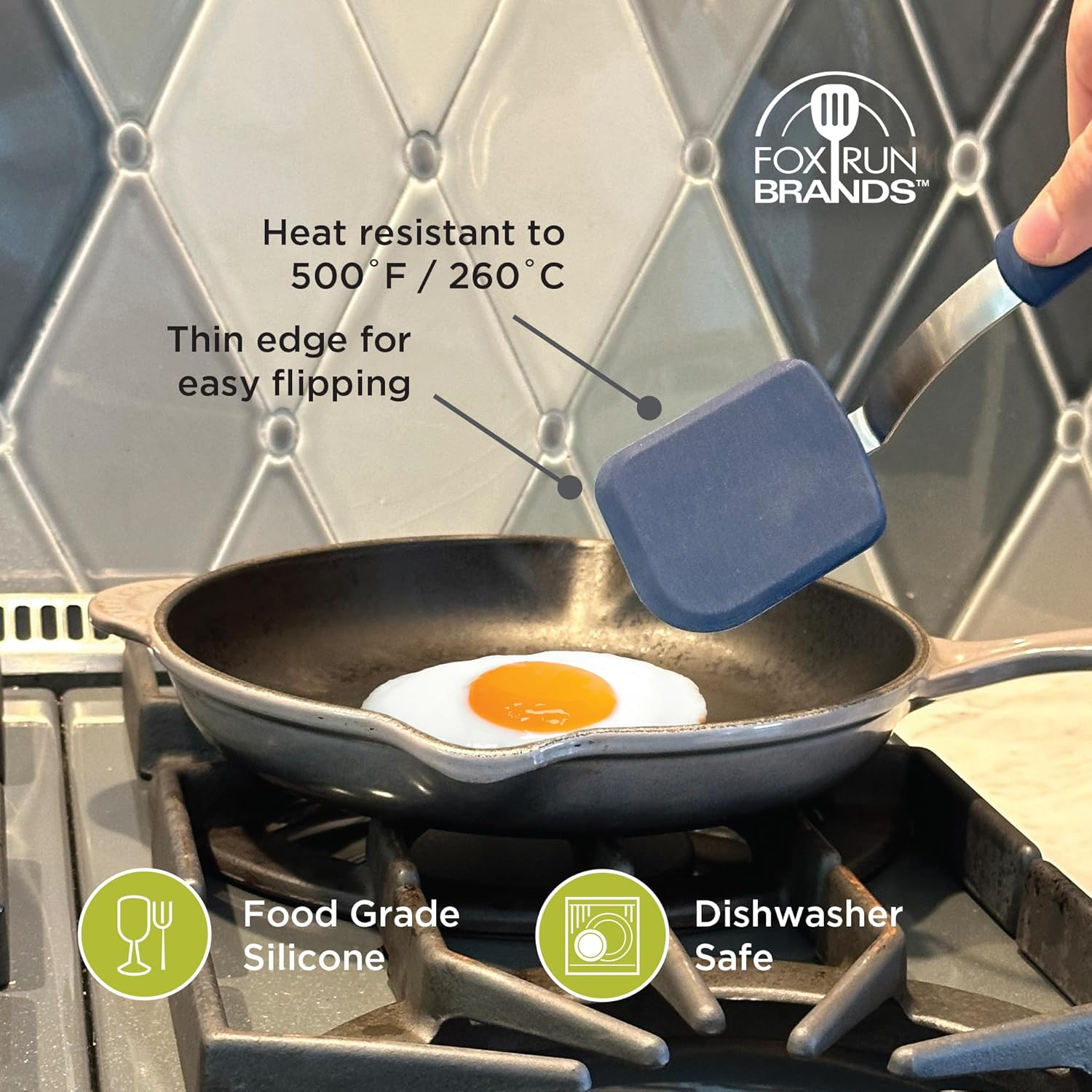 Fox Run Small Silicone Spatula – Navy Blue