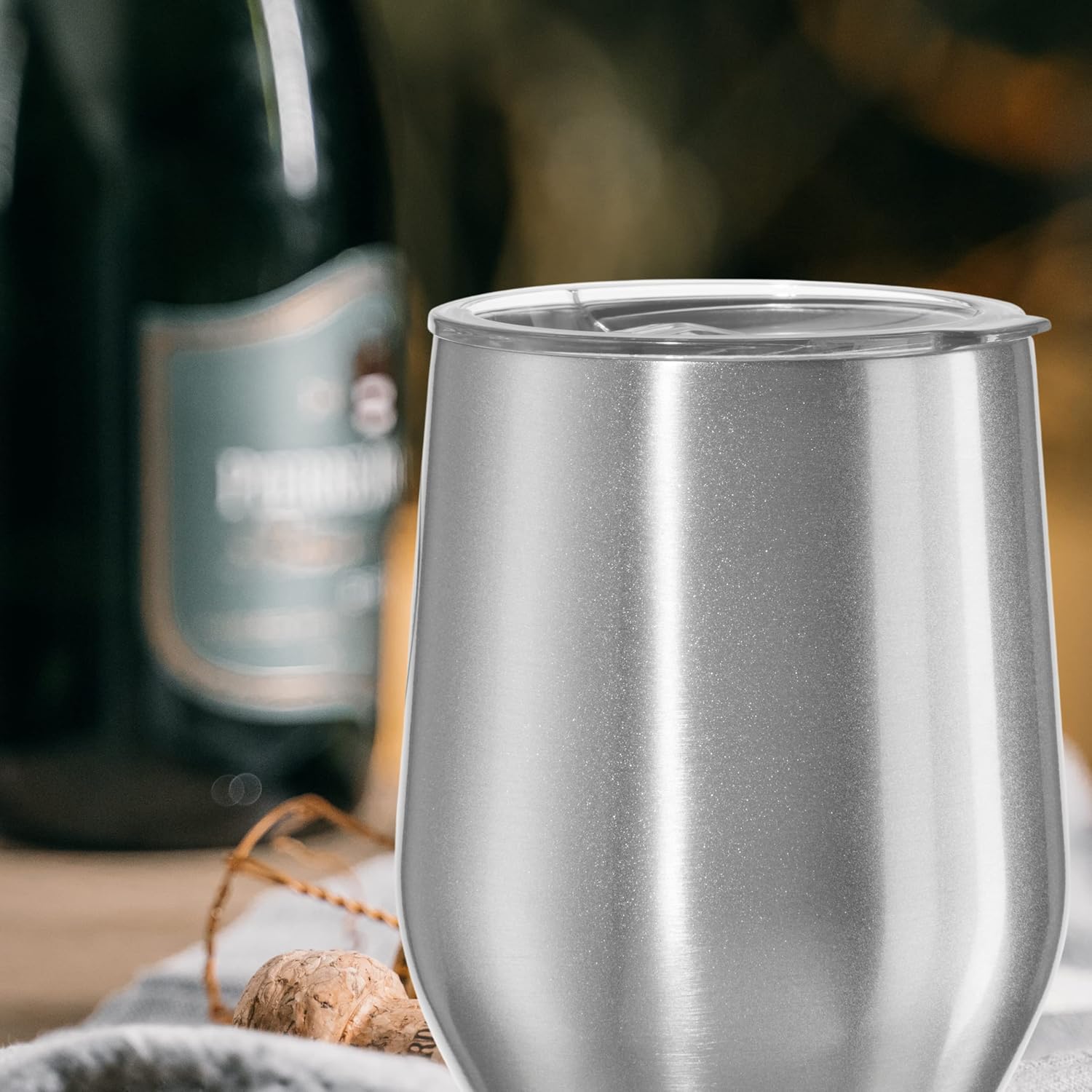 Oggi Double-Wall Wine Tumbler – 350 ml – Silver