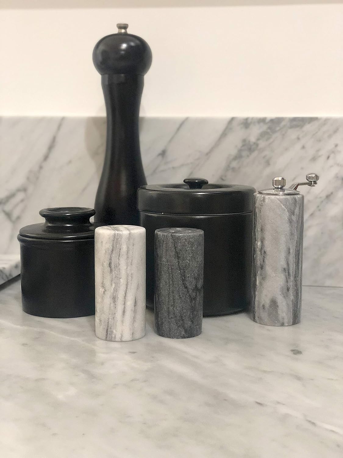 Fox Run Marble Salt and Pepper Shakers, Set of 2