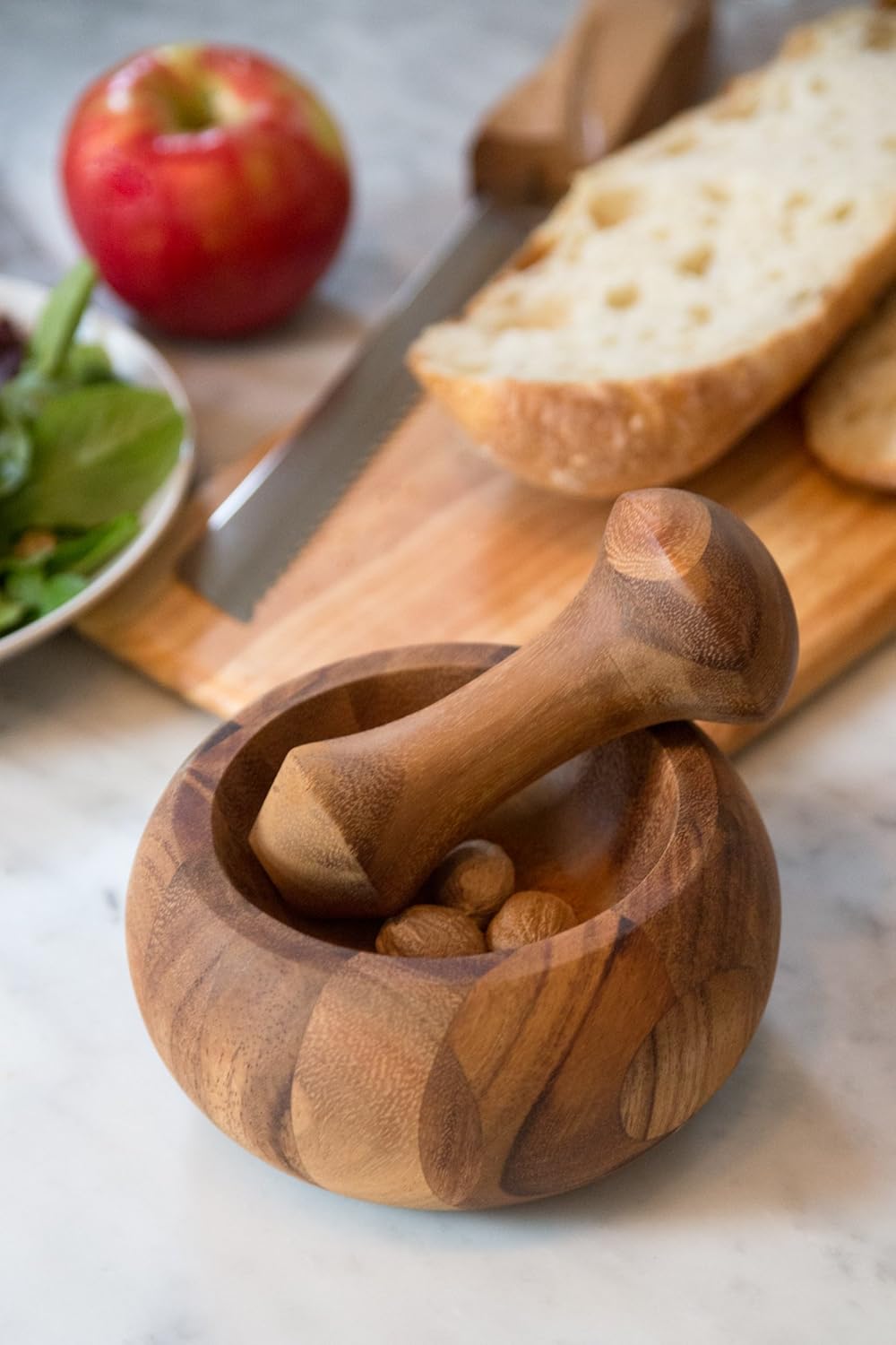 Ironwood Acacia Wood Mortar and Pestle Set