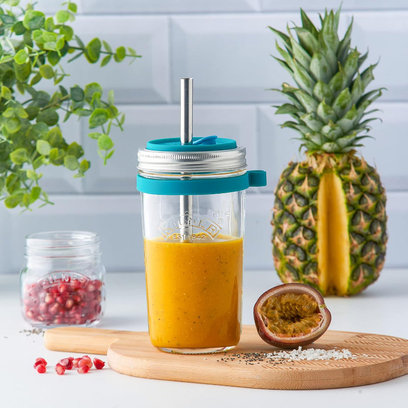 Kilner Smoothie Making Kit – 0.5L Jar with Lid, Straw & Blade Kilner by Kitchen Niche