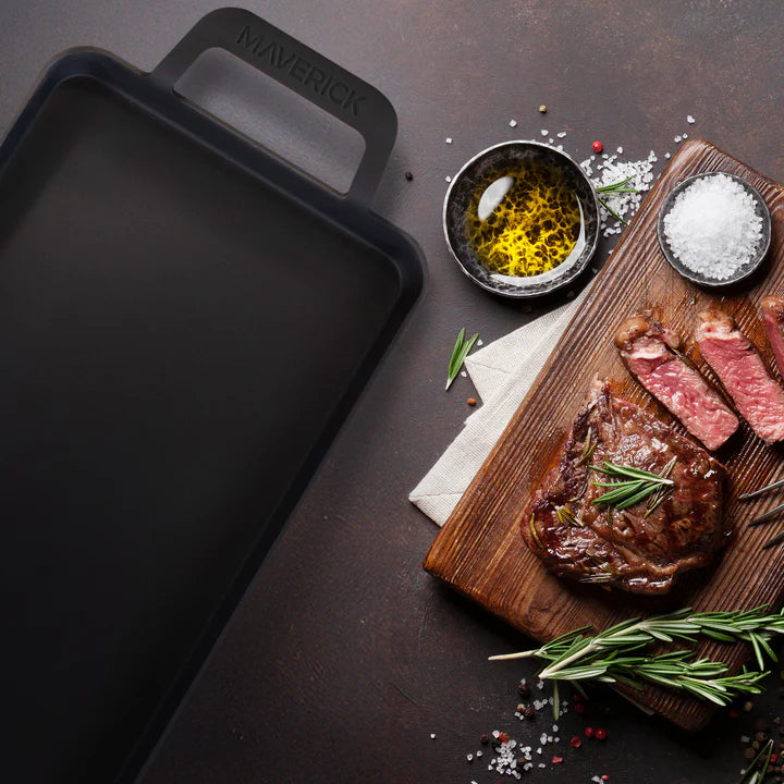 Maverick Preseasoned Carbon Steel Griddle - 22"