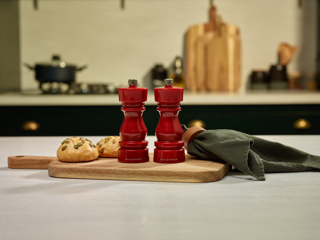 Cole & Mason London Salt & Pepper Mill Gift Set – Red Acrylic