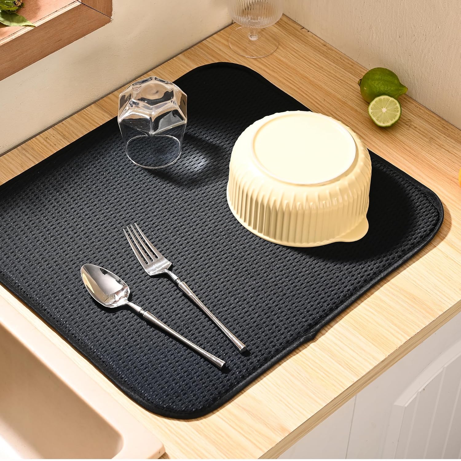 Fox Run Dish Drying Mat 16x18 Black