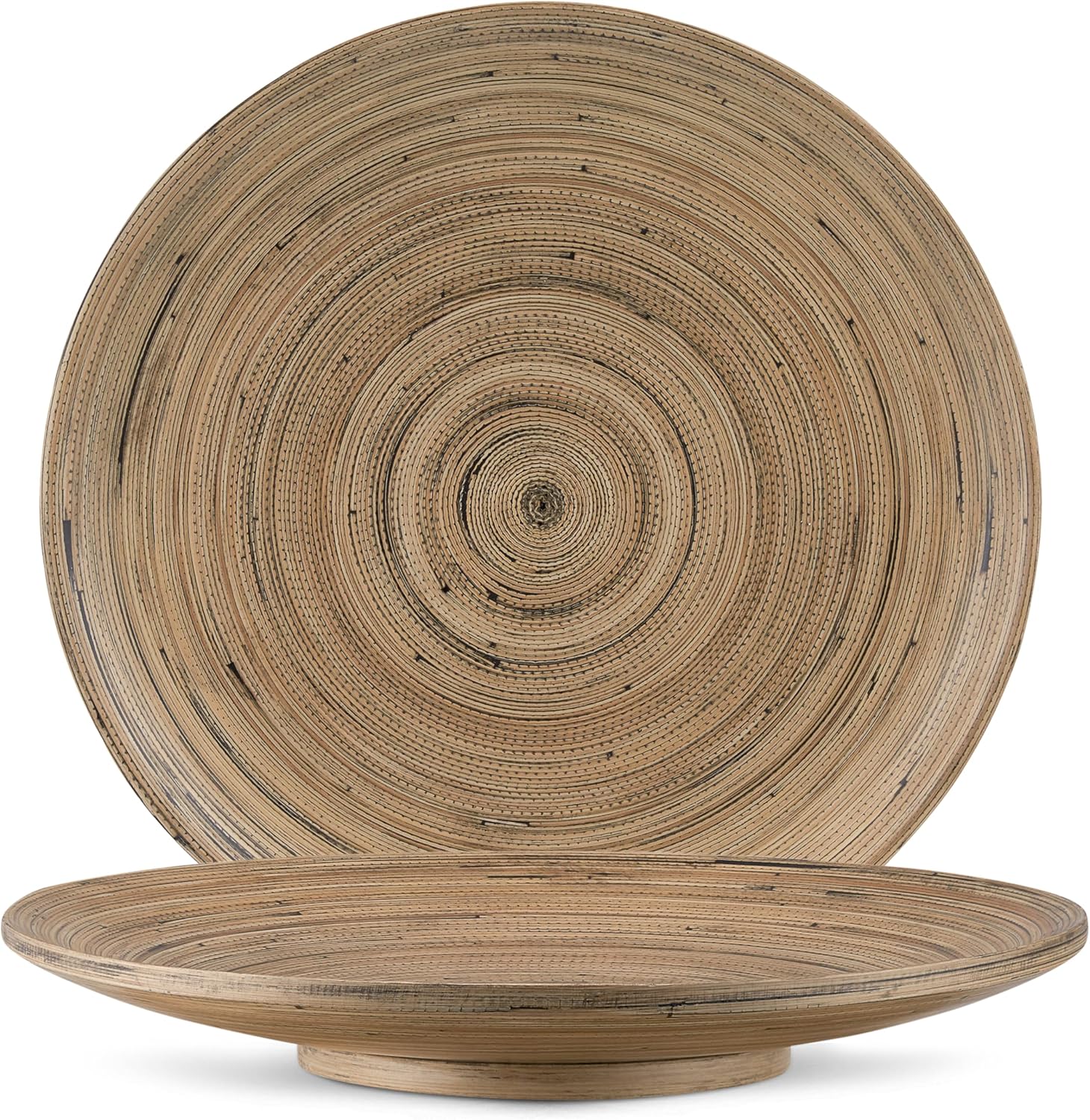 Joyce Chen Lexa Bamboo Footed Plate – Black – 12 Inch