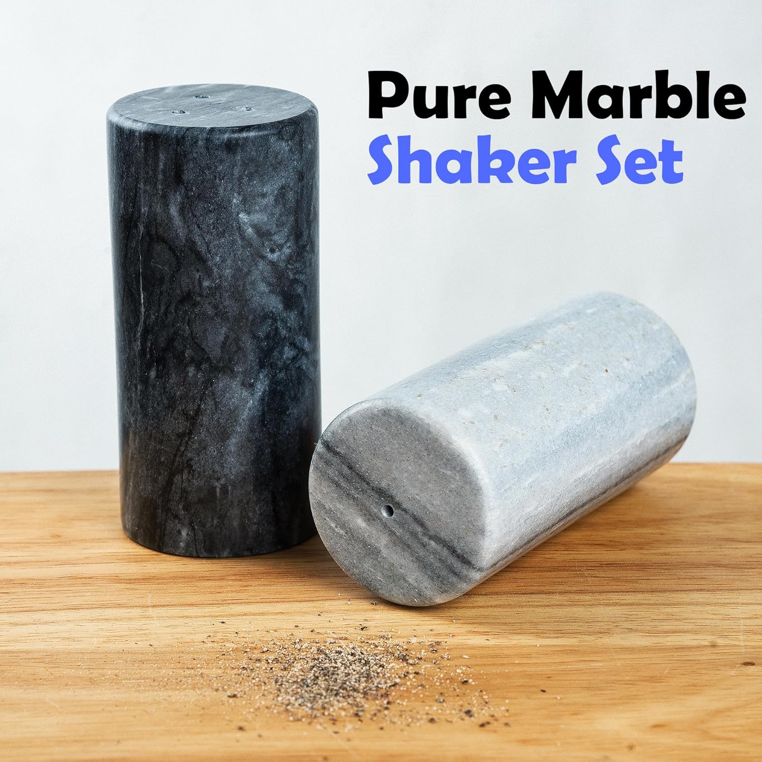Fox Run Marble Salt and Pepper Shakers, Set of 2