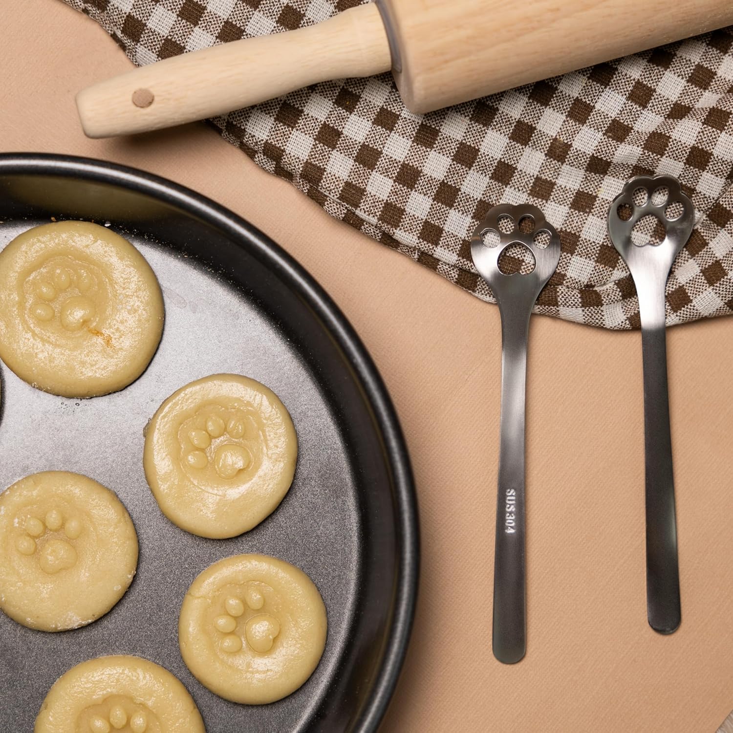 Fox Run Paw Print Cookie Spoon Set