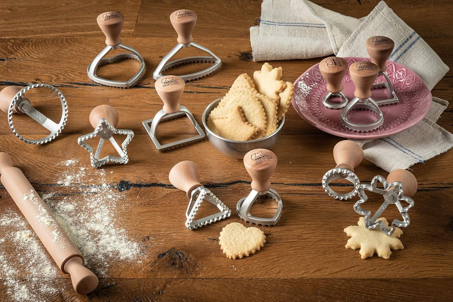 Marcato Biscottini Stamp Kit – Star 65 mm + Flower 70 mm Cookie Tools