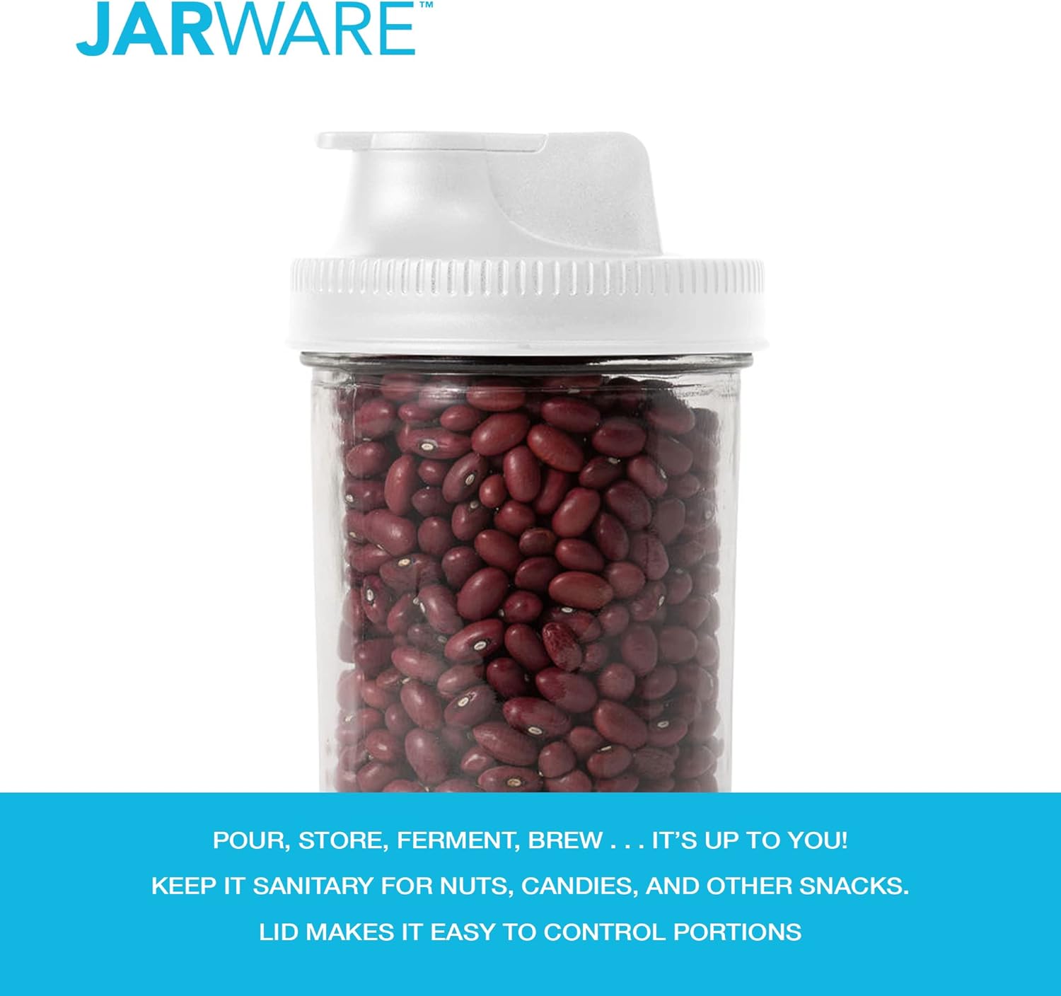 Jarware White Spout Lid Set with Handle
