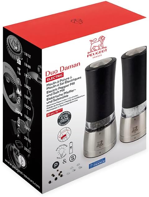 Peugeot Daman Electric u'Select Salt & Pepper Mill Set – 16 cm