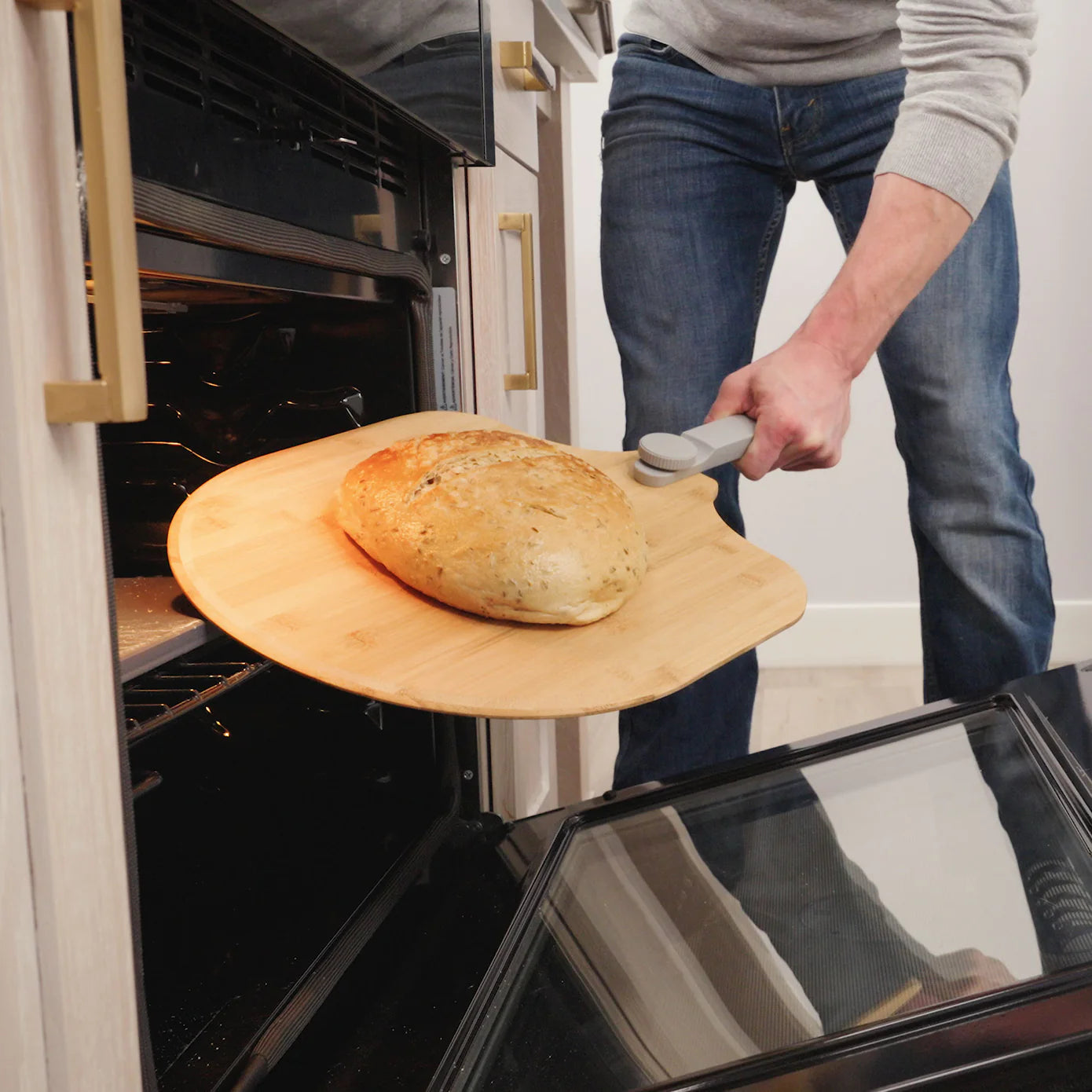 Old Stone Pizza Kitchen Bamboo Pizza Peel with Folding Handle, 12x14-Inch Old Stone Pizza Kitchen by Kitchen Niche