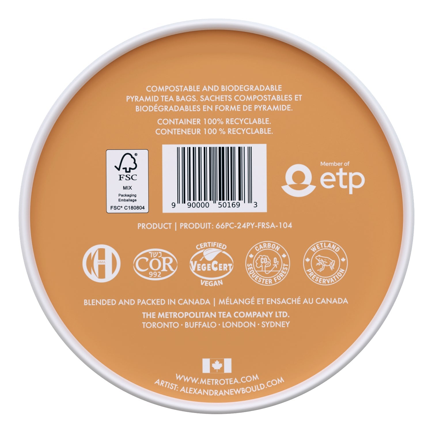 Metropolitan Tea M21 Crème Au Caramel – Can of 24 Tea Bags by Kitchen Niche