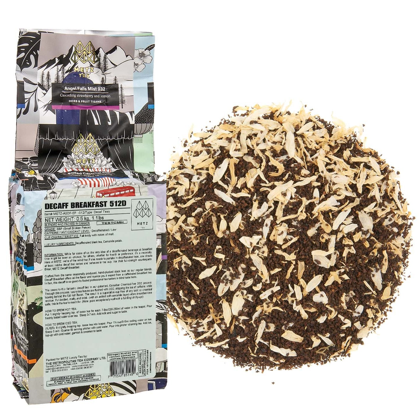 Metropolitan Tea Metz Decaff Breakfast Loose Leaf Tea 1.1 lbs
