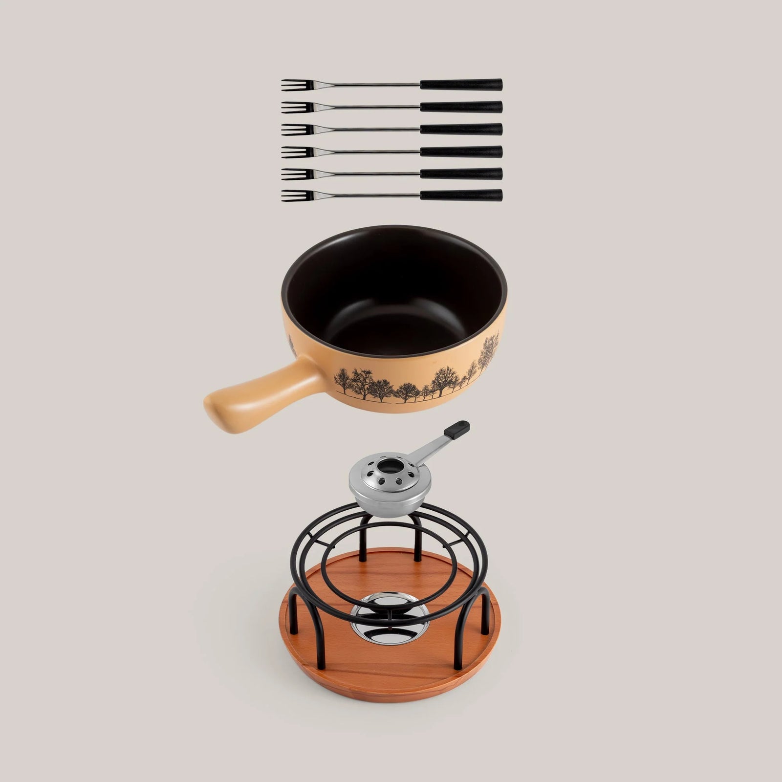 Swissmar Jura 9 Pc. Ceramic Cheese Fondue Set
