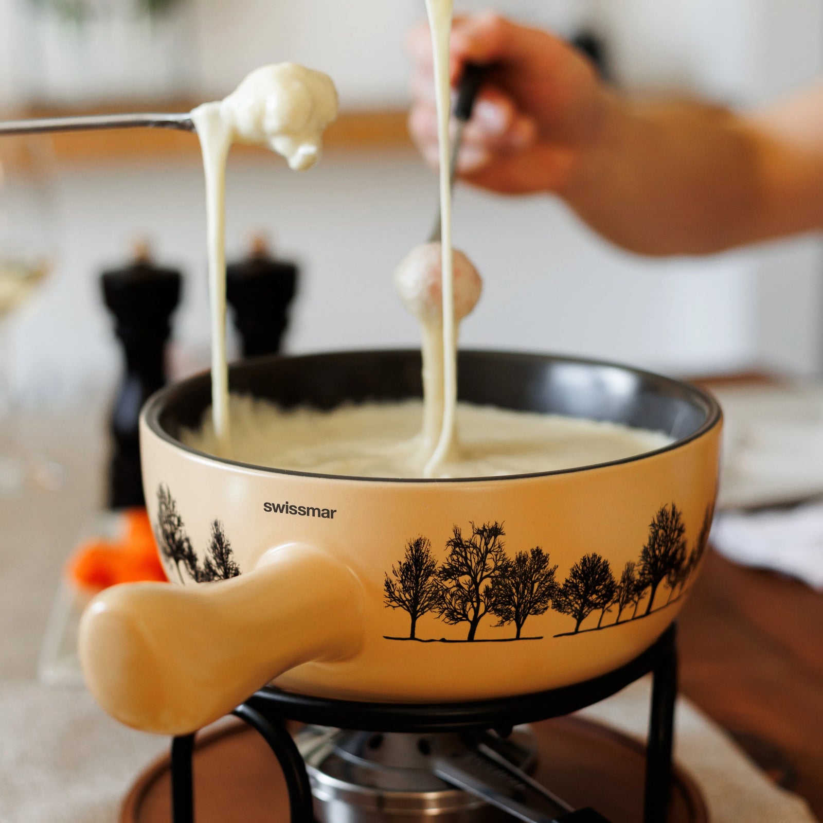 Swissmar Jura 9 Pc. Ceramic Cheese Fondue Set
