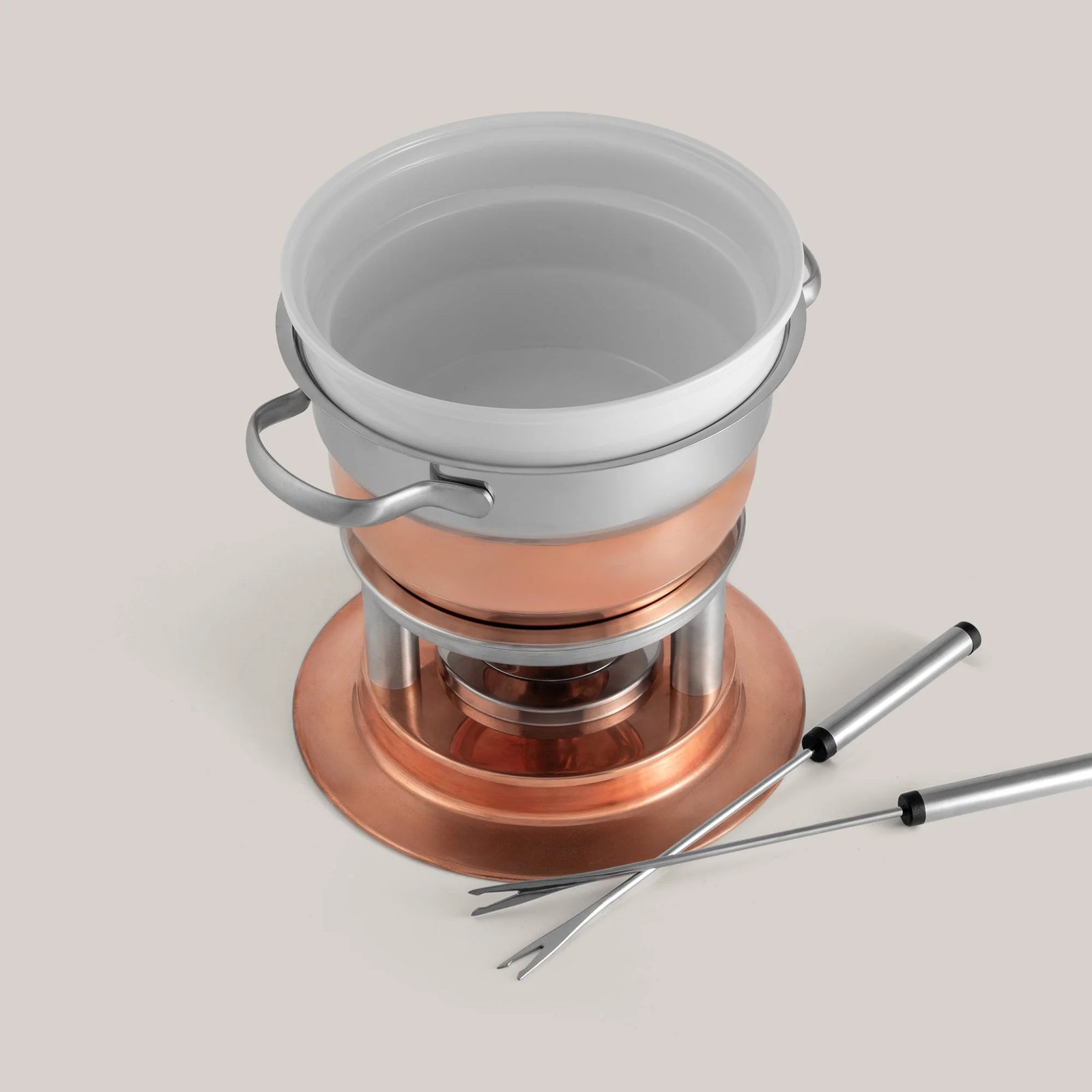 Swissmar Lausanne 11 Pc. Stainless Steel & Copper Fondue Set