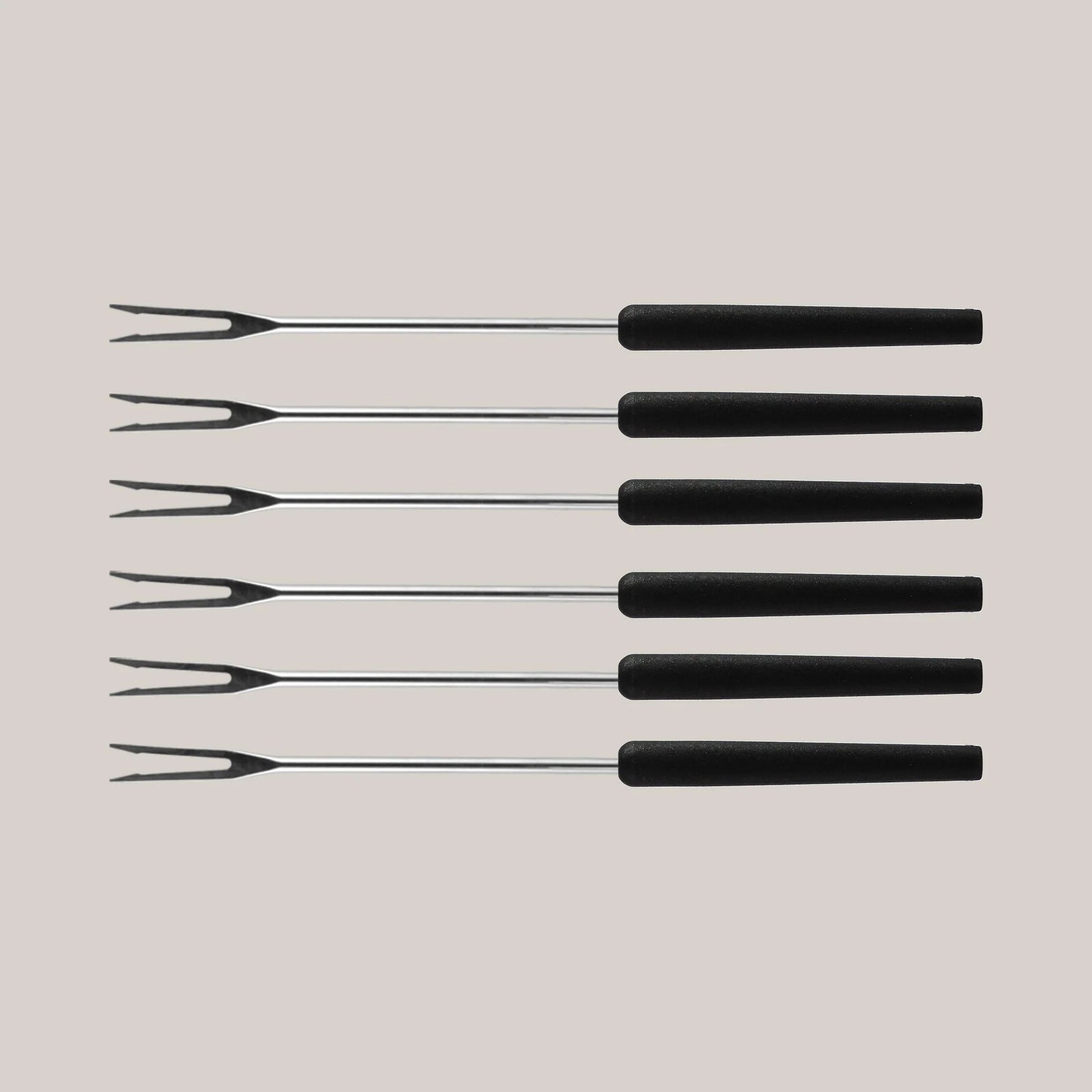 Swissmar Meat Fondue Forks, Set of 6, Black Handles