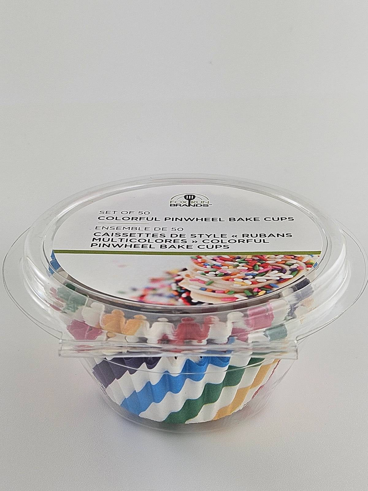 Fox Run Colorful Pinwheel Baking Cups – 50 Pack