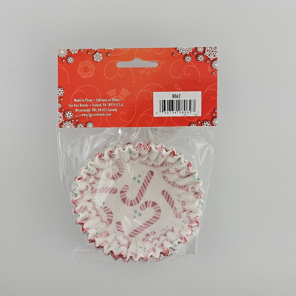 Fox Run Christmas Candy Cane Baking Cups – 50 Pack