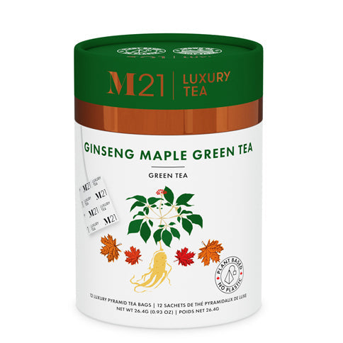 Metropolitan Tea M21 Ginseng Maple Green Tea – Can of 24 Tea Bags by Kitchen Niche