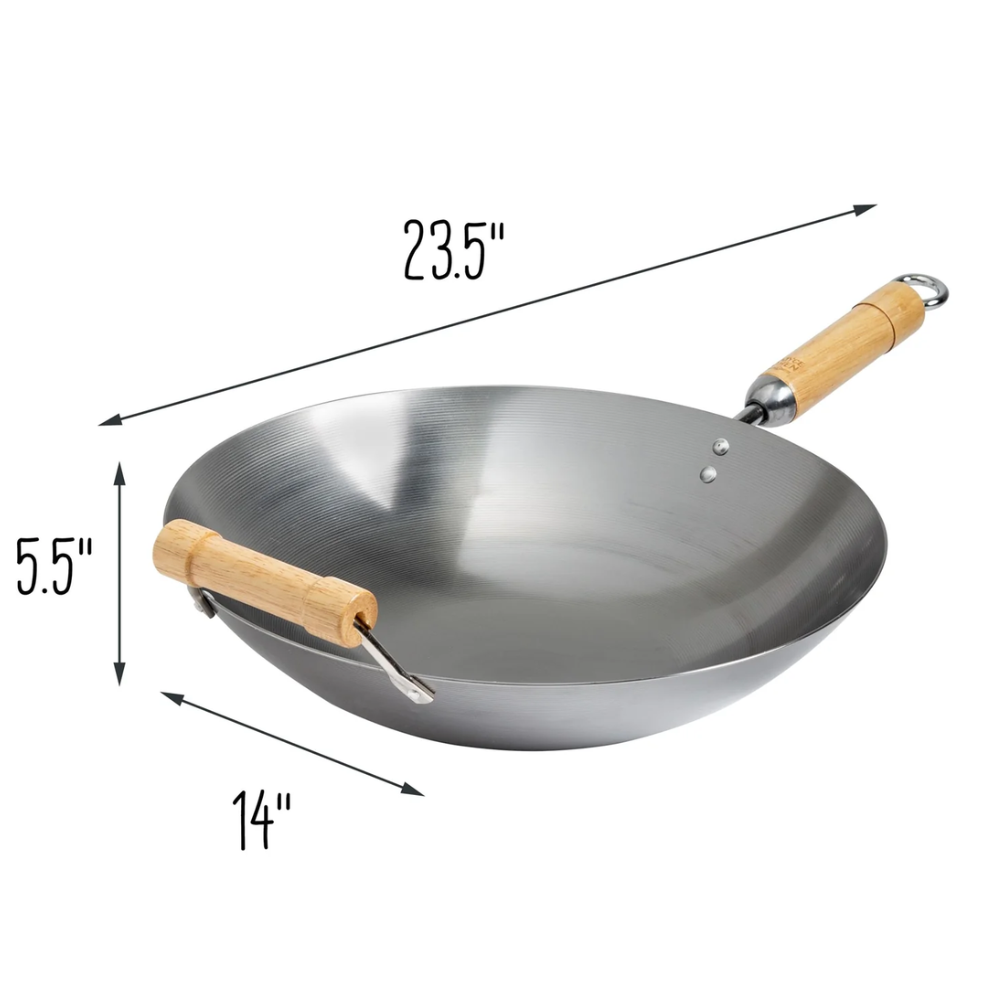 Joyce Chen Classic Series 14-Inch Round Bottom Carbon Steel Wok Joyce Chen by Kitchen Niche