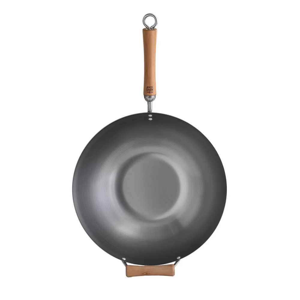 Joyce Chen Classic Series 14-Inch Uncoated Carbon Steel Flat Bottom 4-Piece Wok Set Joyce Chen by Kitchen Niche