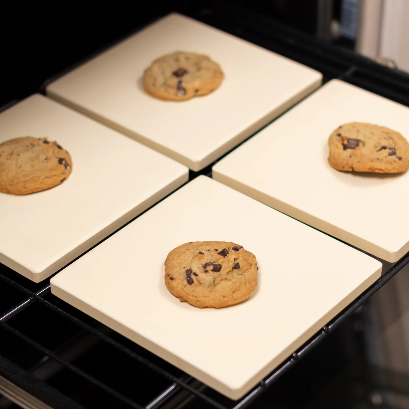 Old Stone Pizza Kitchen Cordierite Square Pizza Stone 4 Piece Set, 7.5x7.5-Inch, Beige Old Stone Pizza Kitchen by Kitchen Niche