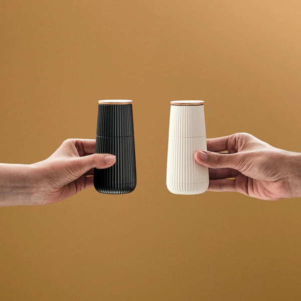 AdHoc Scape Salt and Pepper Mill Set – Black & White – 4.8" / 12 cm