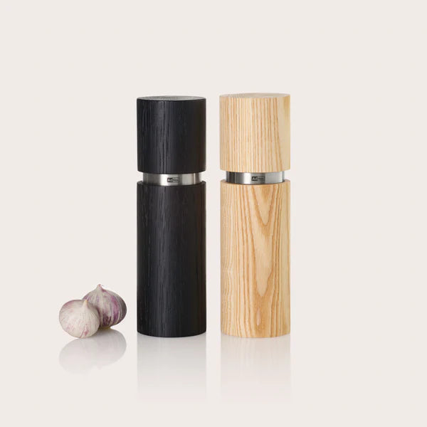 AdHoc Textura Salt and Pepper Mill Set – Light / Dark Ash Wood – 5.1" / 13 cm