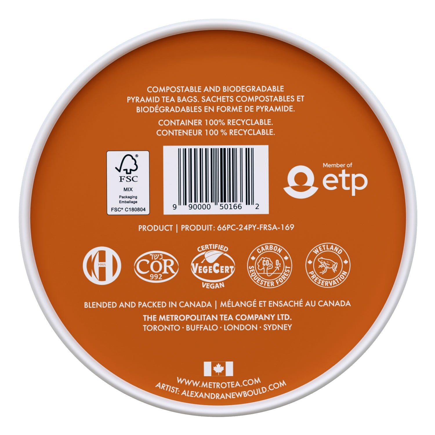 Metropolitan Tea M21 Nutcracker Tea – Can of 24 Tea Bags by Kitchen Niche