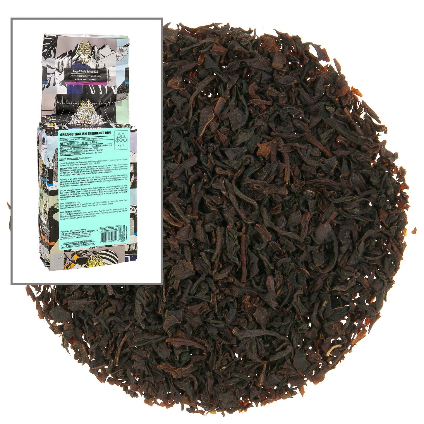 Metropolitan Tea Metz Organic English Breakfast Loose Leaf Tea 1.1 lbs