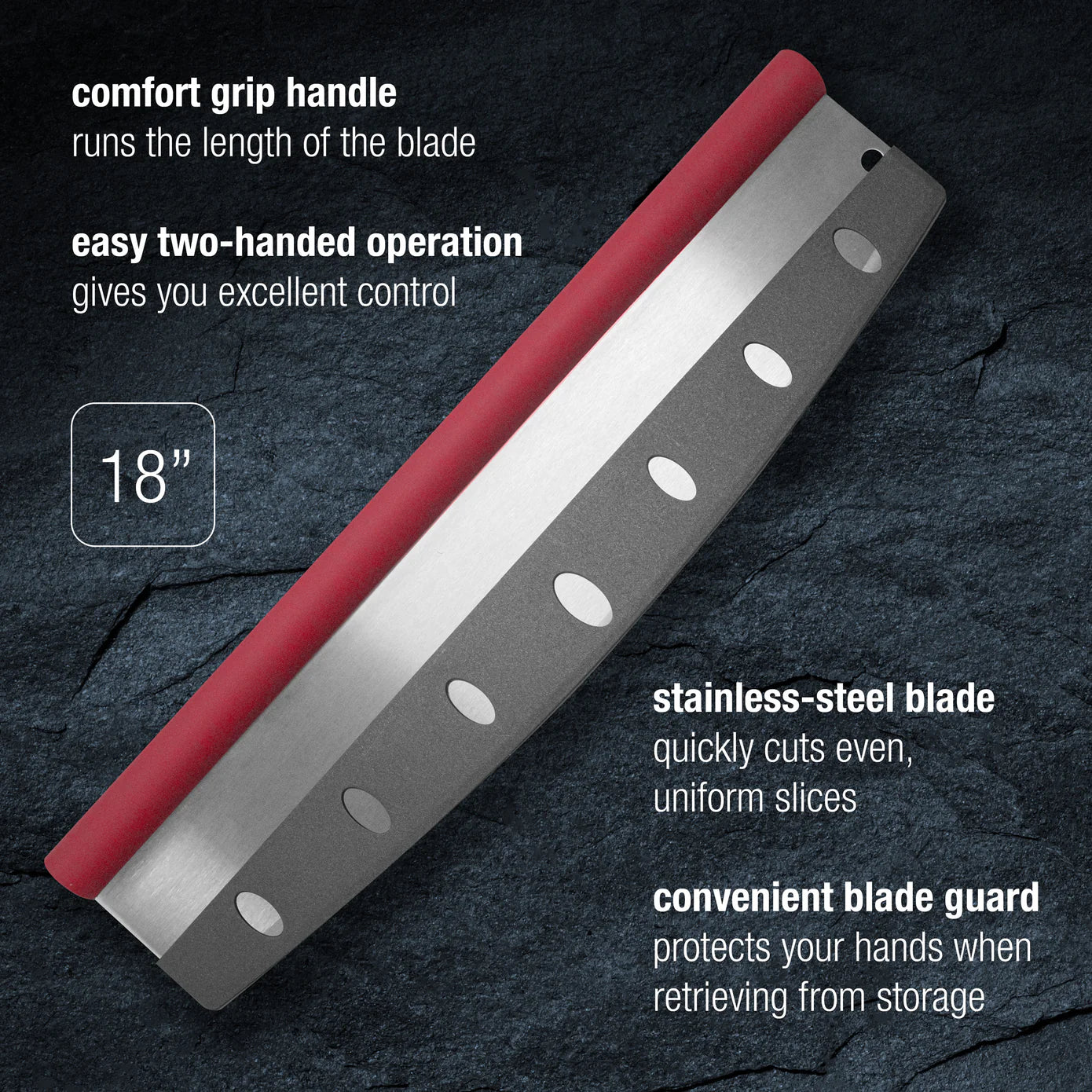 Old Stone Pizza Kitchen Pizza Rocker with Comfort Grip Handle, 18-Inch Old Stone Pizza Kitchen by Kitchen Niche