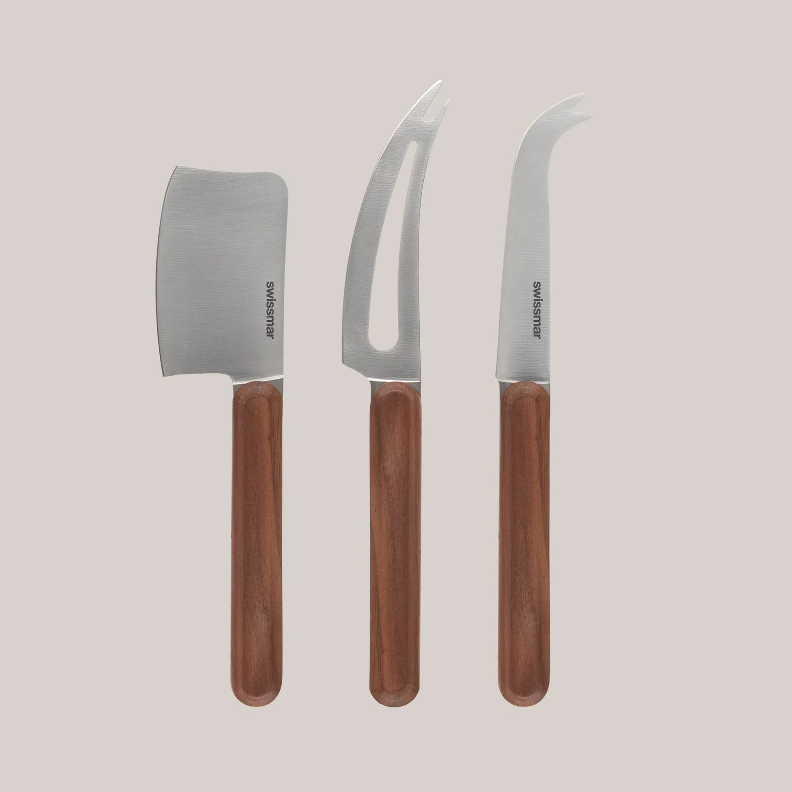 Swissmar Timber 3-Piece Walnut Handle Cheese Knife Set