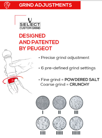 Peugeot Paris U’Select Graphite Salt Mill – 18 cm / 7"