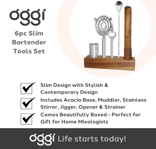 Oggi 6-Piece Bar Set with Stand