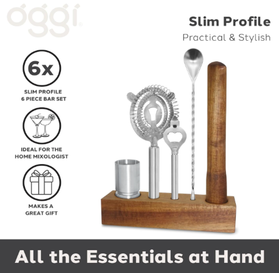 Oggi 6-Piece Bar Set with Stand