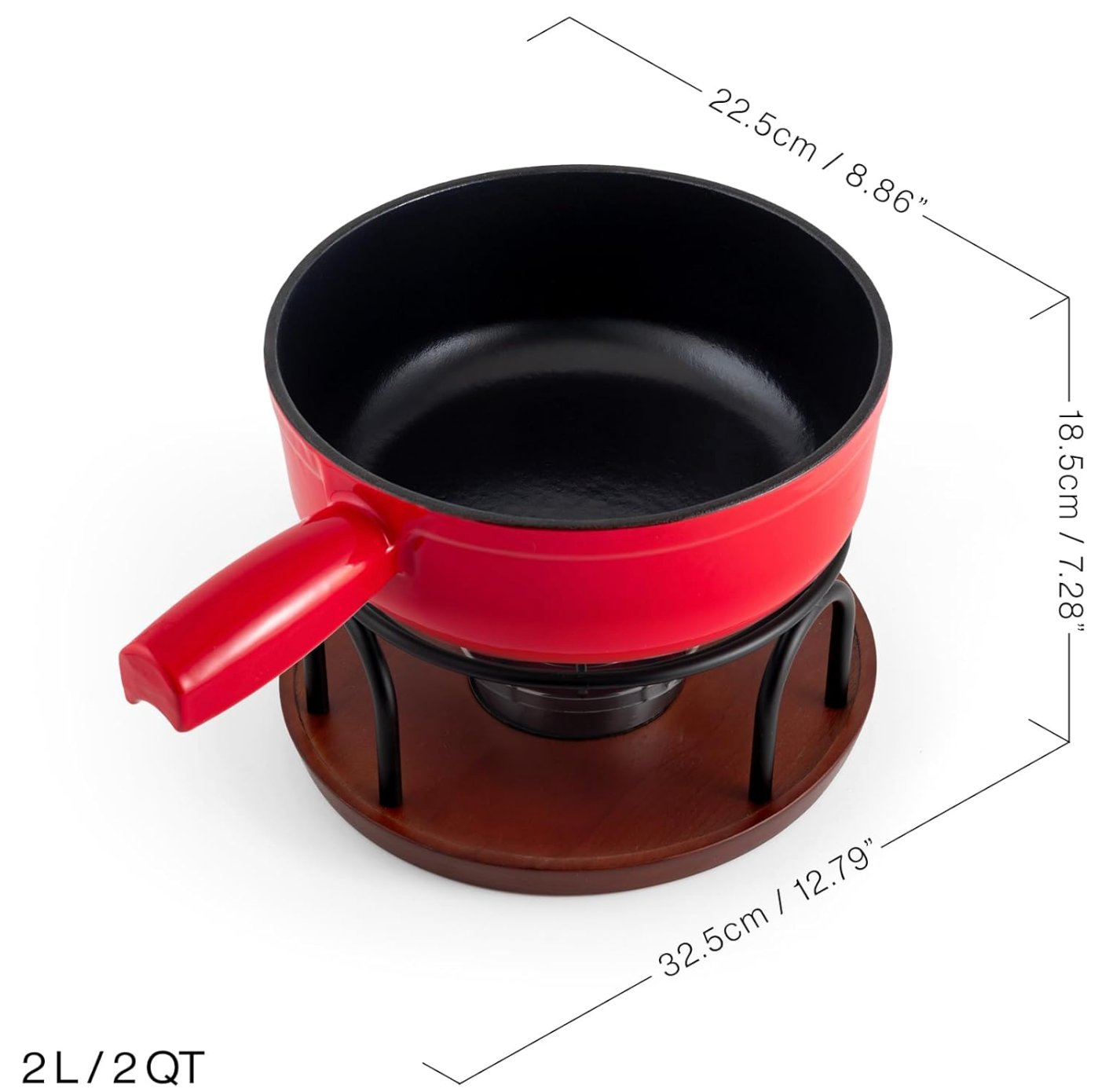 Swissmar Ticino Cast Iron Cheese Fondue Set – Red