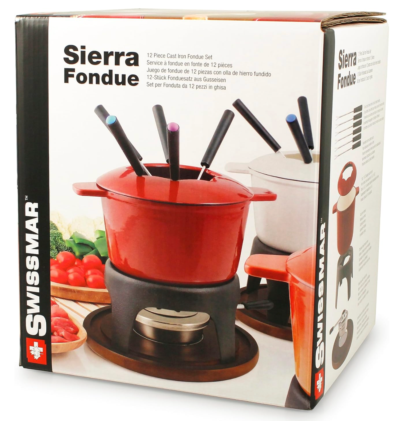 Swissmar Sierra Cast Iron Meat & Cheese Fondue Set – Deep Blue by Kitchen Niche