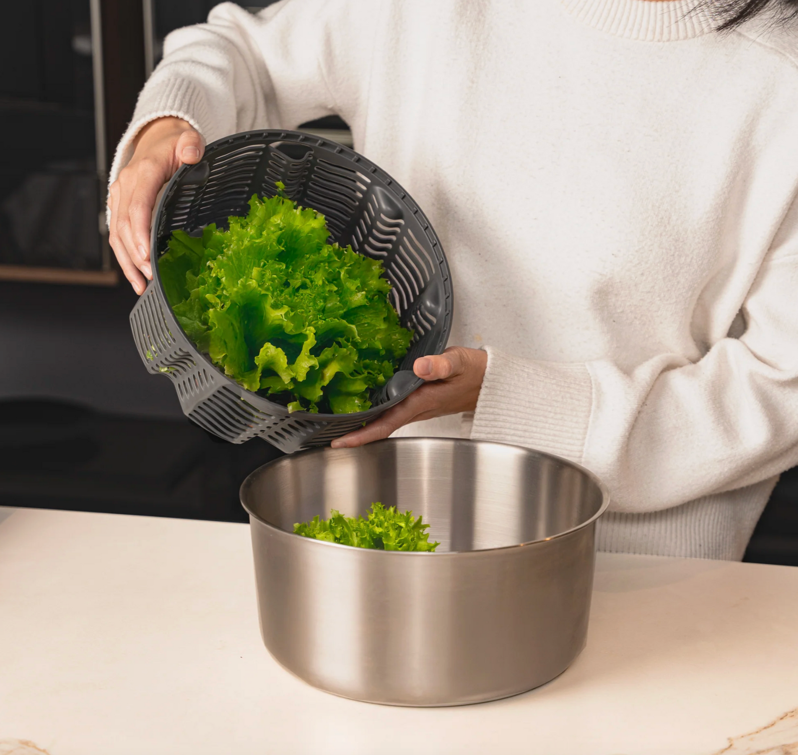 Zyliss Easy Spin Salad Spinner Stainless Steel – Small