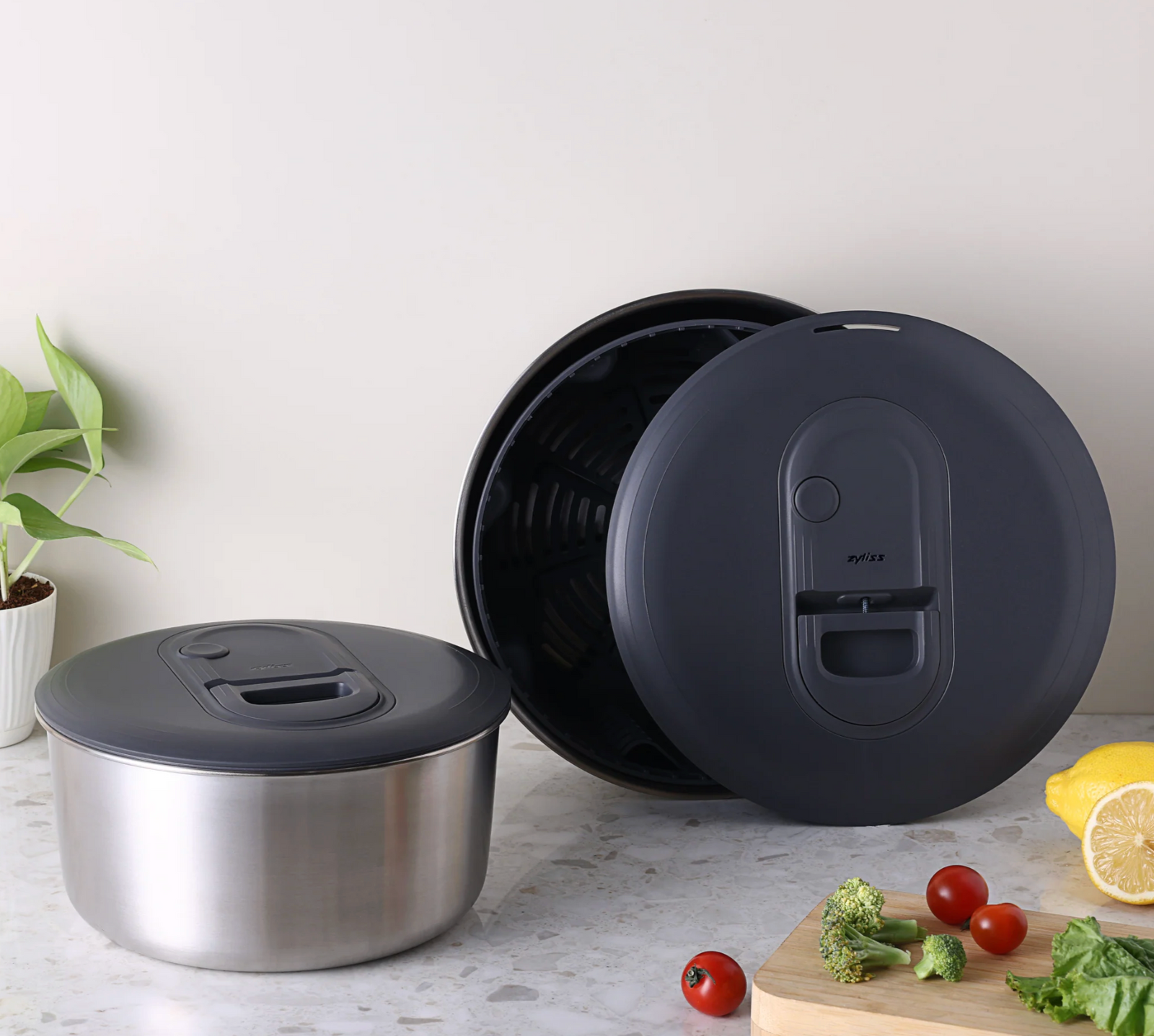 Zyliss Easy Spin Salad Spinner Stainless Steel – Large