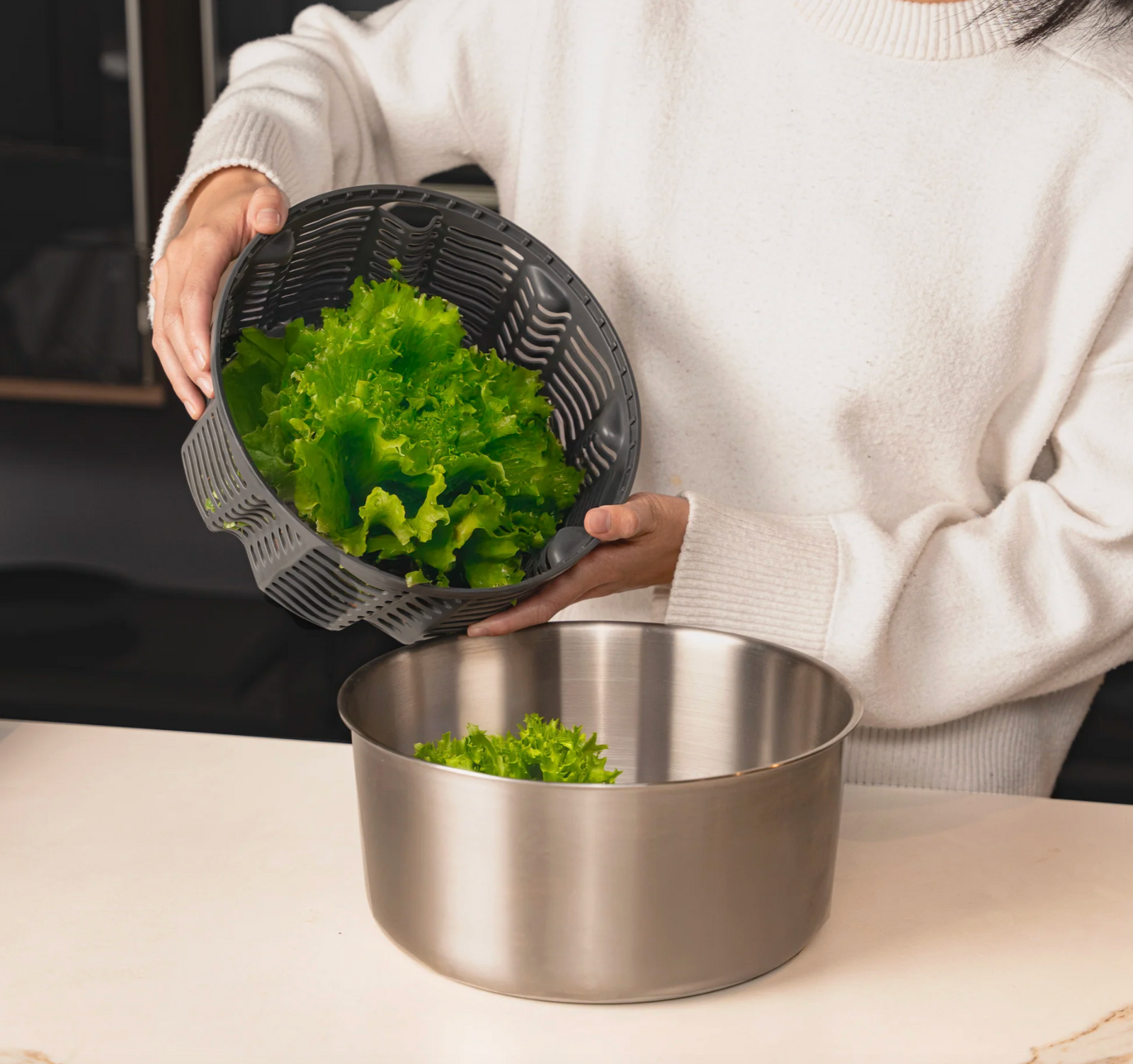 Zyliss Easy Spin Salad Spinner Stainless Steel – Large