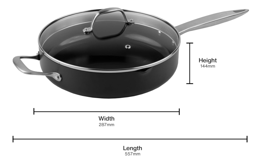 Zyliss Ultimate Pro Ceramic Sauté Pan with Lid – 11" / 28 cm