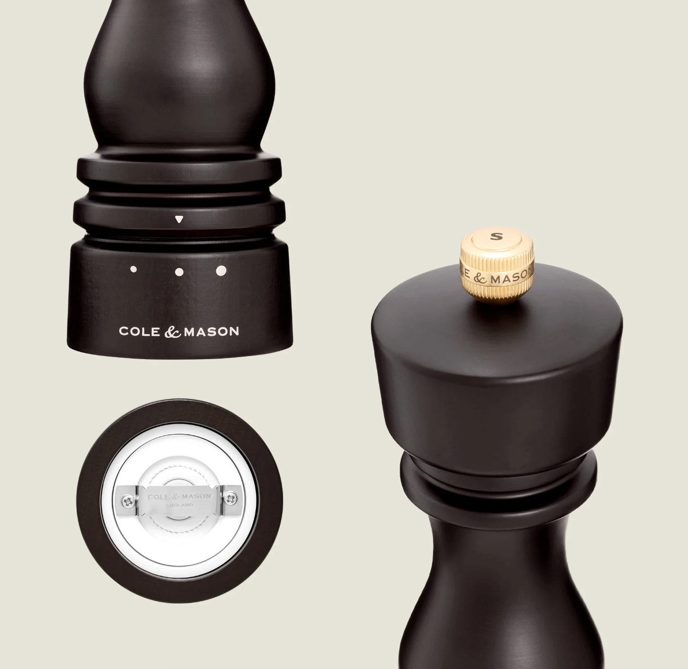 Cole & Mason London Grind Select Salt Mill – Chocolate Wood – 7" / 18 cm